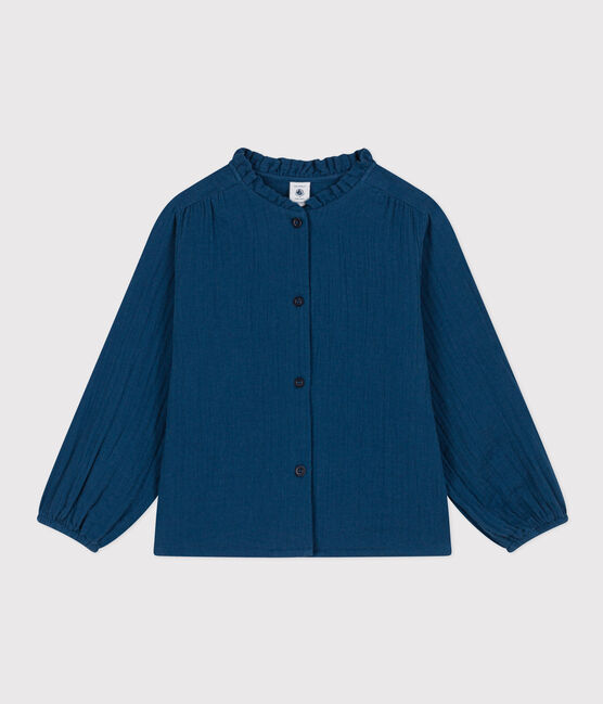 Kinder-Bluse aus Musselin-Stoff für Mädchen blau INCOGNITO
