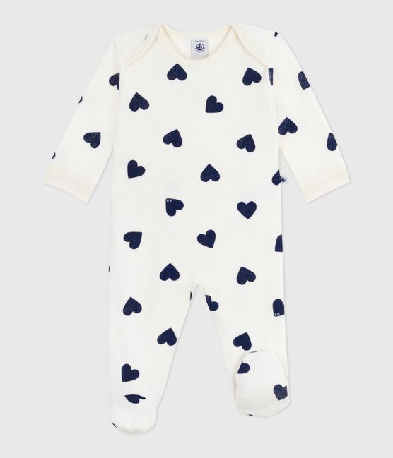 Strampler ohne Druckköpfe aus Baumwolle mit Herzmotiv blau MILK/ SOIR