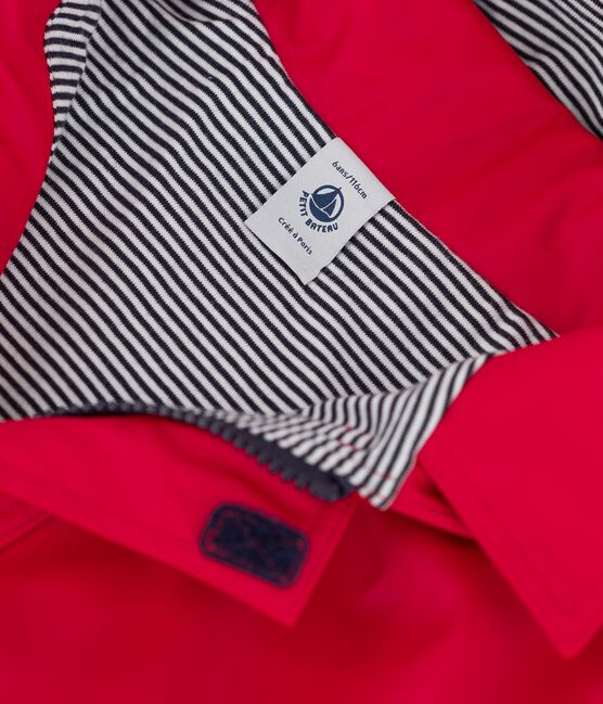 KLASSISCHE KINDER-REGENJACKE AUS RECYCELTEM MATERIAL rot TERKUIT