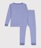 Eng anliegender Kinder-Pyjama aus Baumwolle mit Streifen blau/weiss