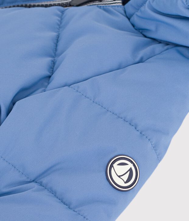 Baby-Winterjacke aus einfarbigem Polyester blau