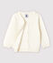 Baby-Cardigan aus Baumwolljersey-Strick mit Leinenanteil Jungen weiss MARSHMALLOW