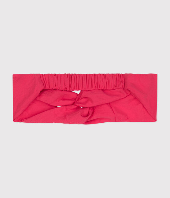 Kinder-Stirnband aus einfarbigem Leinenstoff rosa GLOSS