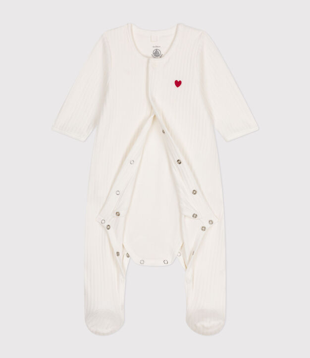 Unisex-Strampler aus Nicki mit integriertem, einfarbigem Body weiss