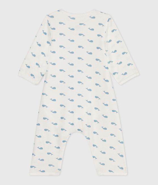 Baby-Bodyjama ohne Füßchen aus Baumwolle mit Walmotiv MARSHMALLOW/ ADRIATIC