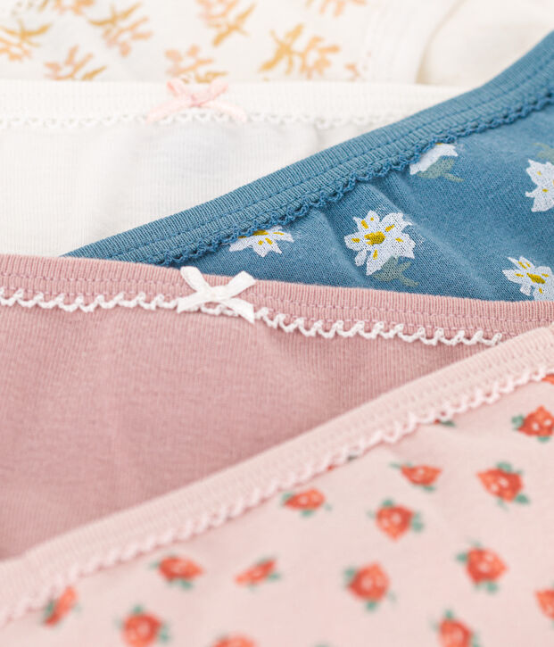 5er-Set Slips aus Baumwolle Petit Bateau X Snoopy f&uuml;r M&auml;dchen vielfarbig