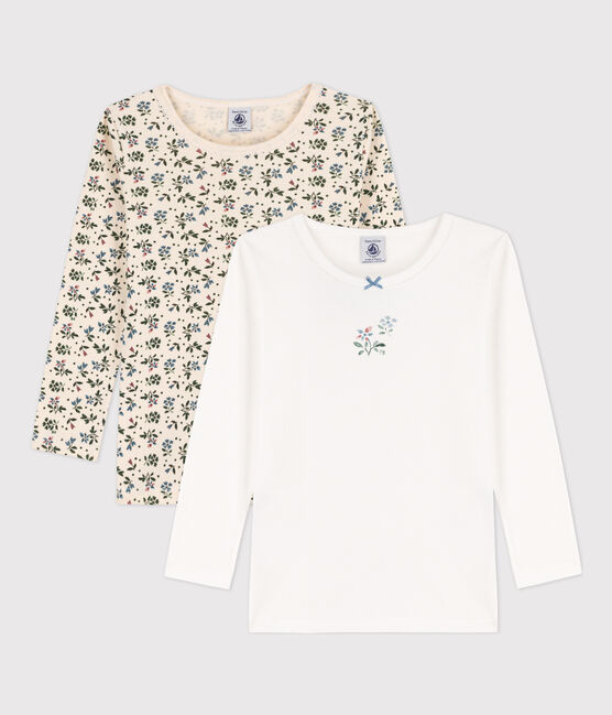 2er-Set langärmelige T-Shirts mit Blumenmotiv für Mädchen variante 2