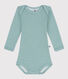 Langärmeliger Baby-Body aus Wolle und Baumwolle 