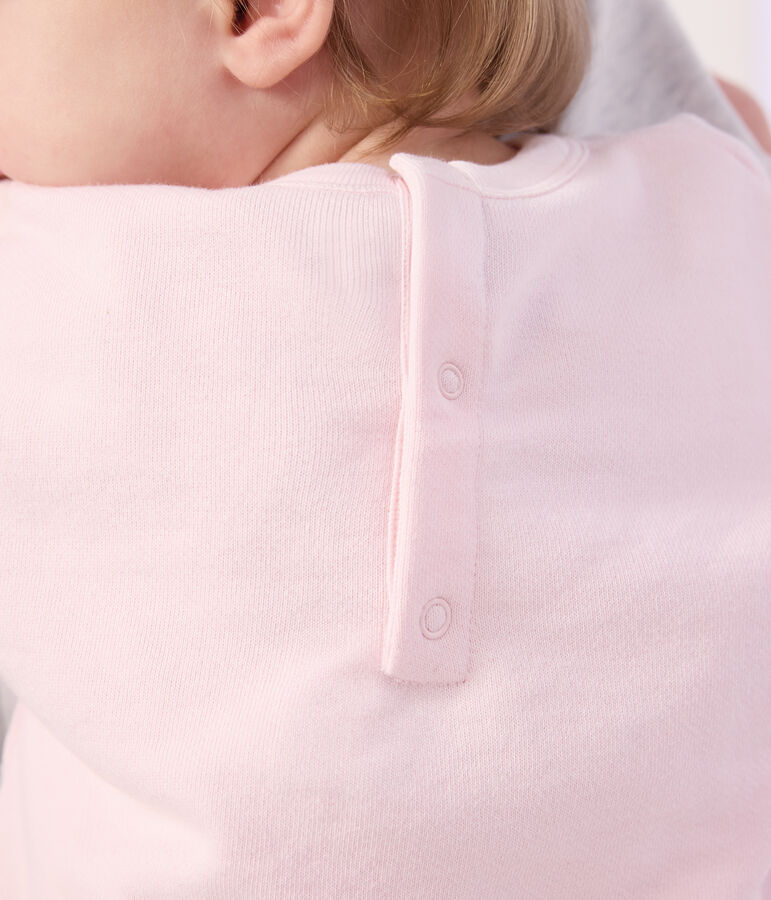 Baby-Baumwoll-Kapuzenpullover mit Muster rosa