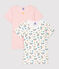 2er-Set kurzärmelige T-Shirts aus Bio-Baumwolle mit Blumenmuster für Mädchen variante 1