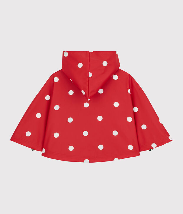 Baby-Regenjacke mit P&uuml;nktchenmuster rot/weiss