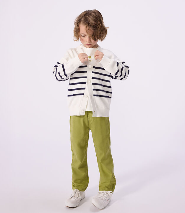 Kinder-Cardigan aus Baumwolle mit Streifen blau/blau