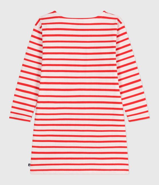 Langärmeliges Kinder-Kleid aus Baumwolle mit Streifen rosa FLEUR/ SPICY