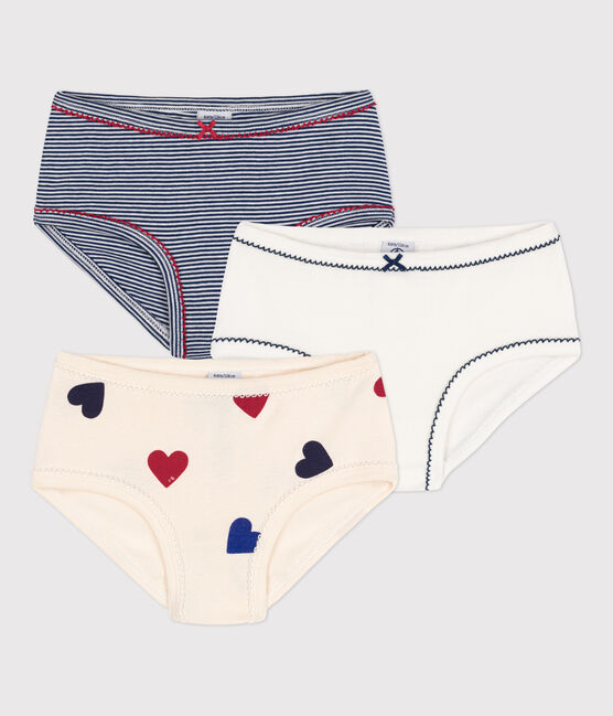 3er-Set Slips aus Baumwolle mit Herzmuster für Mädchen variante 1
