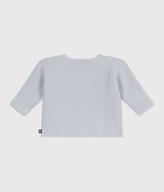 Baby-Cardigan kraus rechts gestrickt aus Baumwolle CO2
