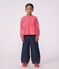 Lang&auml;rmelige Kinder-Bluse aus Baumwolle mit Streifen rosa/rosa