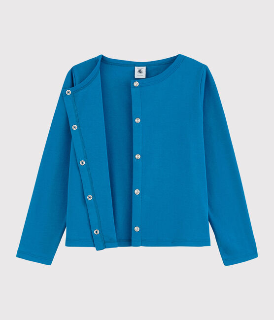 Kinder-Cardigan aus Baumwolle für Mädchen blau MYKONOS