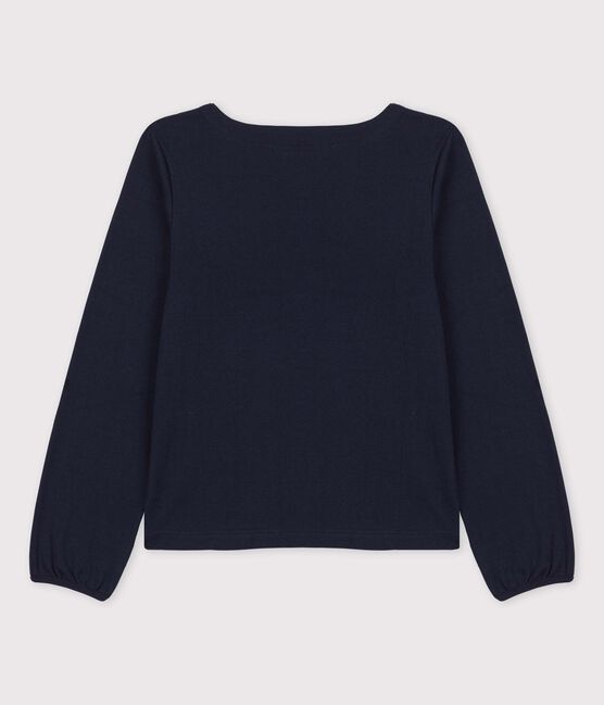 Langärmeliges Kinder-T-Shirt aus Baumwolle für Mädchen blau SMOKING