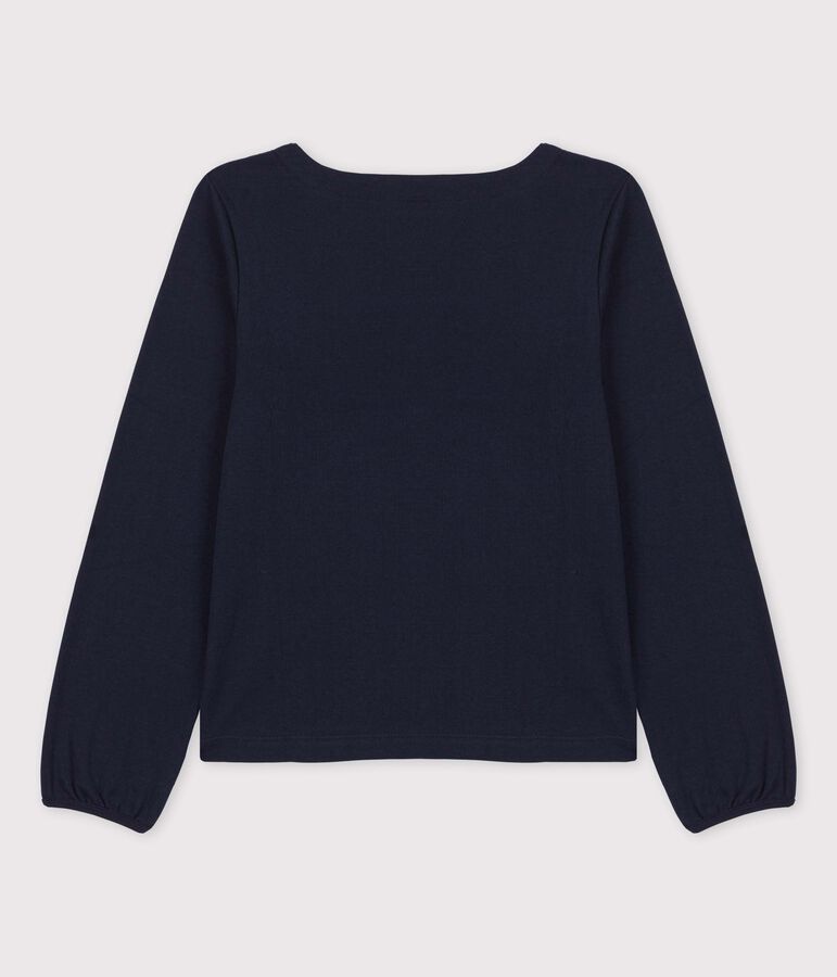 Lang&auml;rmeliges Kinder-T-Shirt aus Baumwolle f&uuml;r M&auml;dchen blau SMOKING