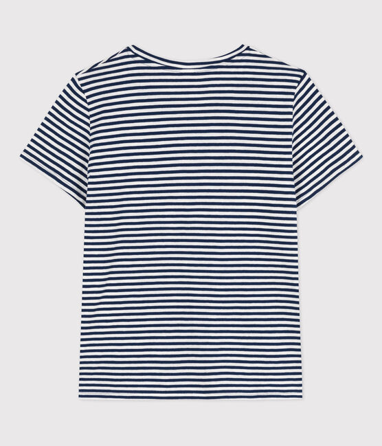 T-Shirt LE DROIT aus Baumwolle mit Rundhalsausschnitt blau MEDIEVAL/weiss MARSHMALLOW