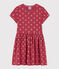 Gemustertes Kinderkleid aus Baumwolle für Mädchen rosa PAPI/beige AVALANCHE