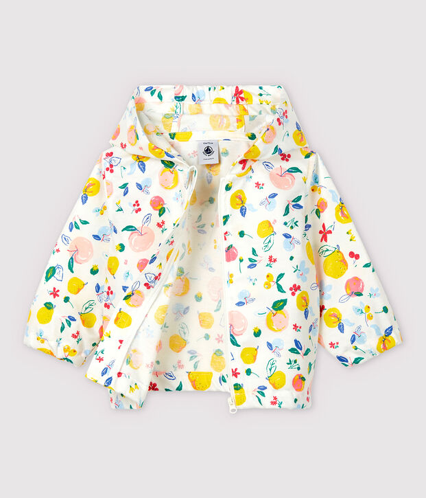 Baby-Windjacke aus beschichtetem Strick f&uuml;r Jungen weiss/vielfarbig