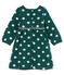 Langärmeliges gepunktetes Babykleid für Mädchen grün SOUSBOIS/weiss MARSHMALLOW CN