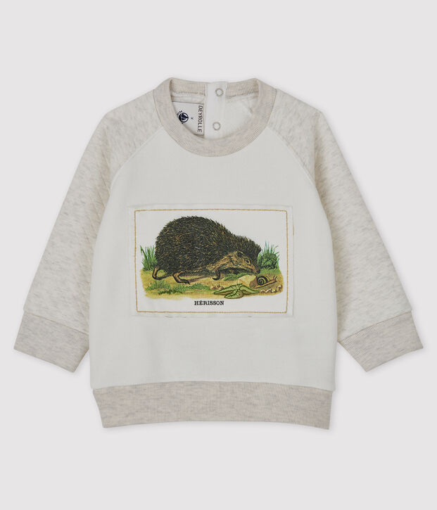 Baby-Sweatshirt Petit Bateau & Deyrolle f&uuml;r Jungen weiss/beige