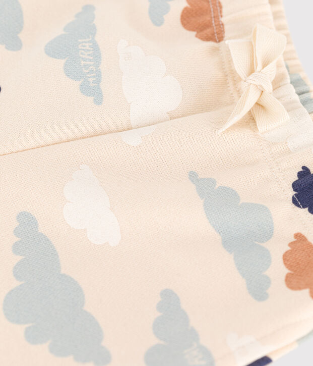 Baby-Hose aus bedrucktem Molton naturfarben/vielfarbig