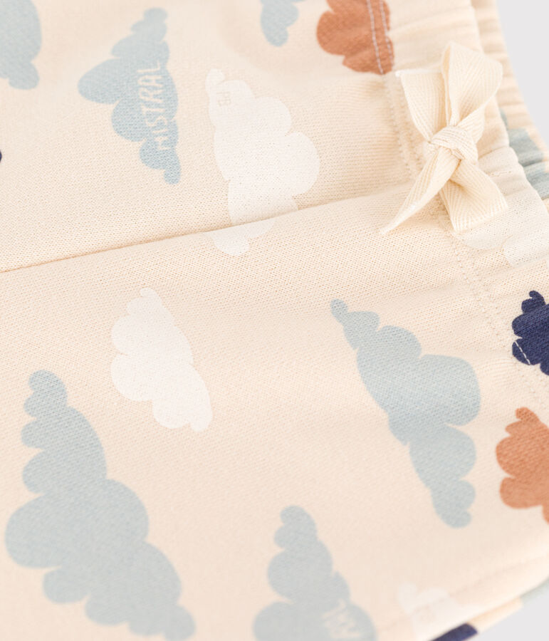 Baby-Hose aus bedrucktem Molton weiss AVALANCHE/ MULTICO