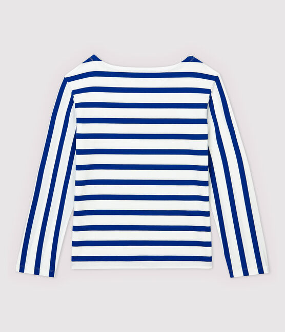 Leichtes Marineshirt für Damen weiss MARSHMALLOW/blau SURF