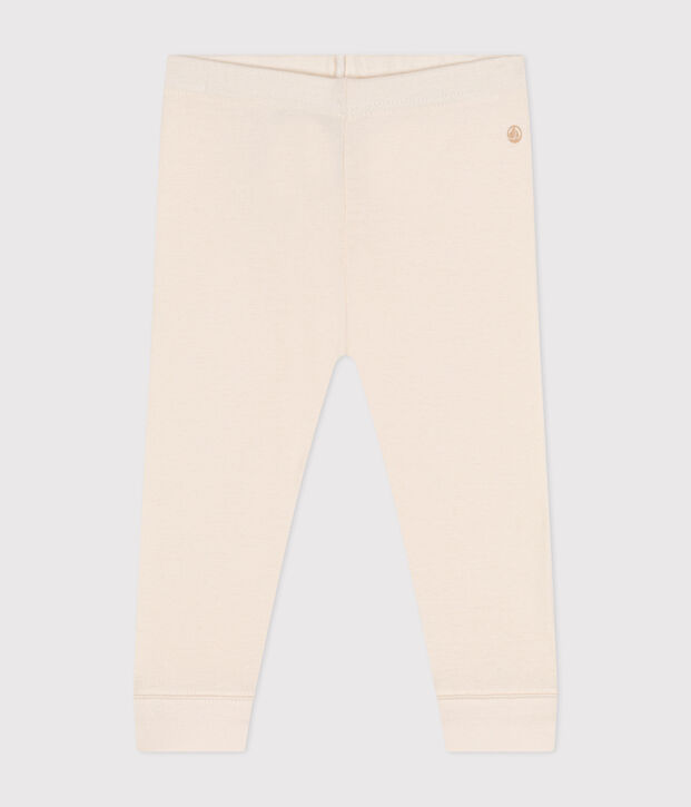 Baby-Leggings aus einfarbiger Baumwolle naturfarben