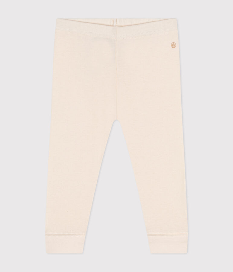 Baby-Leggings aus einfarbiger Baumwolle naturfarben