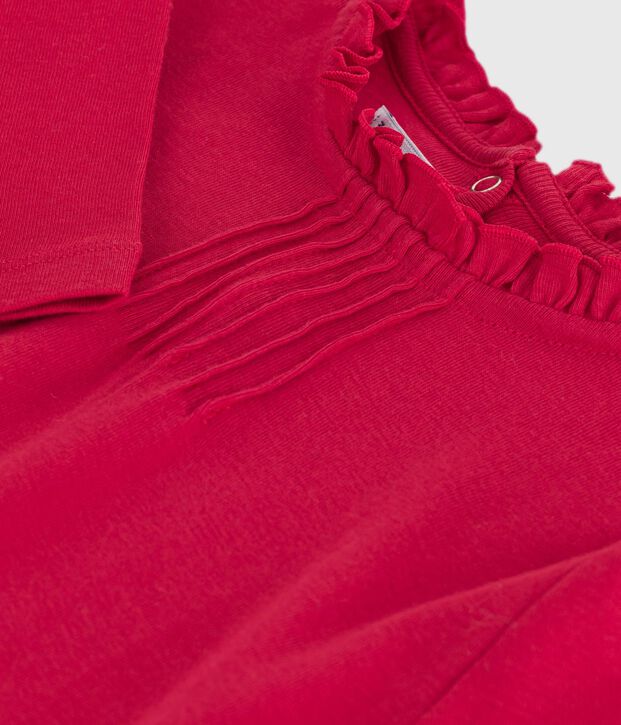 Lang&auml;rmeliges Kinder-T-Shirt aus einfarbiger Baumwolle rot