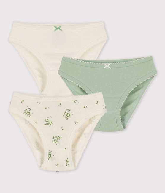 3er-Set Slips aus Baumwolle und Leinen mit Blumenmuster für Mädchen variante 1