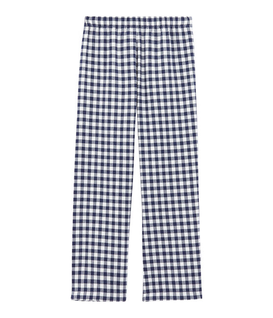 Pyjamahose für Jungen weiss LAIT/blau MEDIEVAL