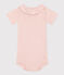 Kurzärmeliger Baby-Body aus Baumwolle mit Rüschenkragen rosa SALINE