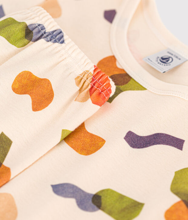 Kurzer Kinderpyjama aus Baumwolle mit Printmotiv naturfarben/vielfarbig