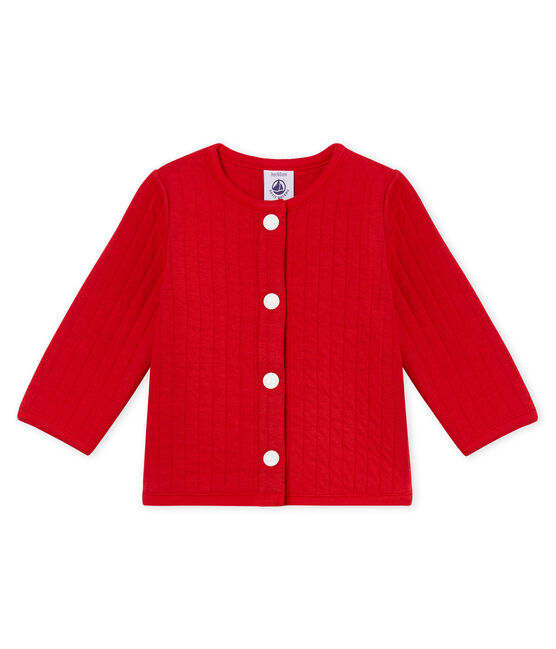 Baby-cardigan aus gestepptem doppeljersey mädchen rot TERKUIT