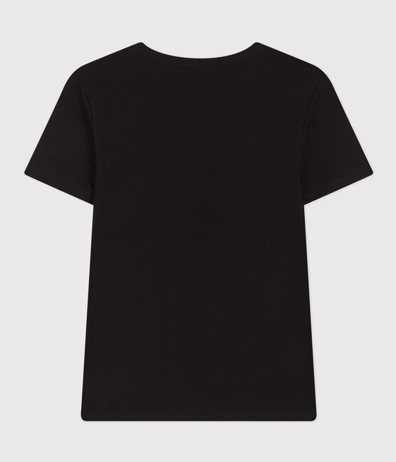 Eng anliegendes T-Shirt mit Rundhalsausschnitt aus Baumwolle für Damen schwarz NOIR