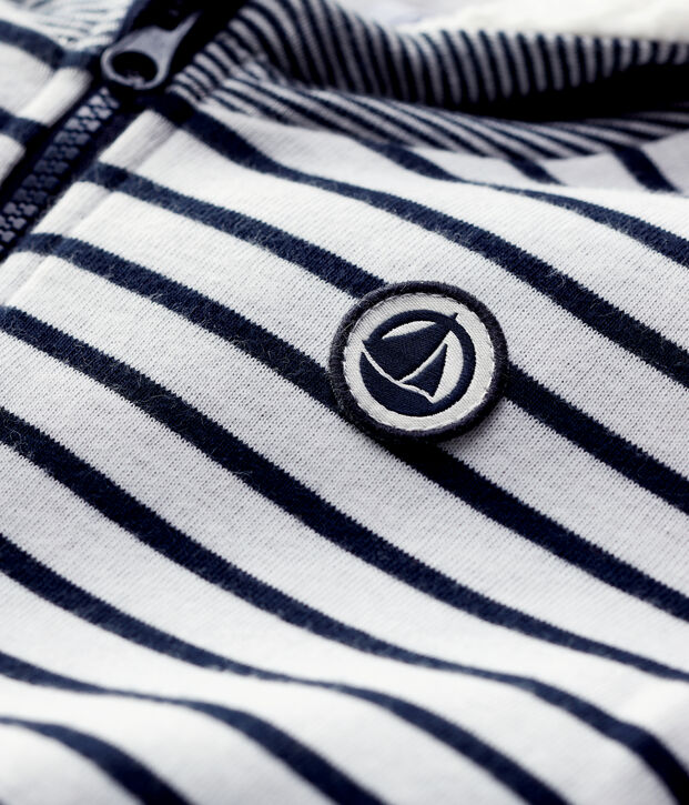 Baby-Teddyjacke aus Sherpa. weiss/blau