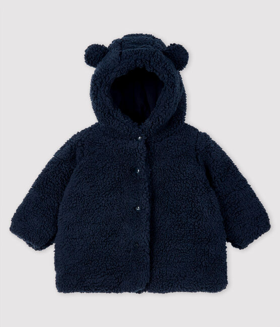 Baby-Sherpa-Mantel für Mädchen blau SMOKING