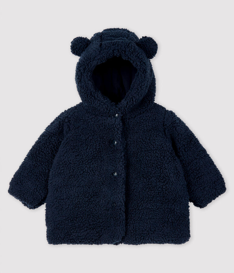 Baby-Sherpa-Mantel f&uuml;r M&auml;dchen blau