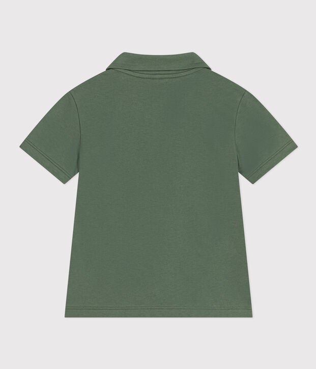 Kurz&auml;rmeliges Jungen-Poloshirt aus Baumwolle gr&uuml;n