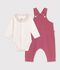 Baby-Strampler und Body aus Baumwolle mit schlichtem Kragen rosa/naturfarben