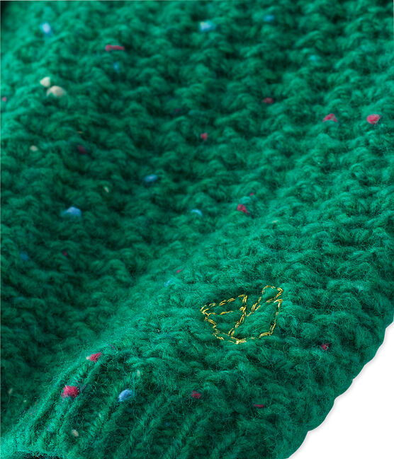 Baby-Mädchen-Cardigan aus Woll-/Nylongemisch grün GAZON