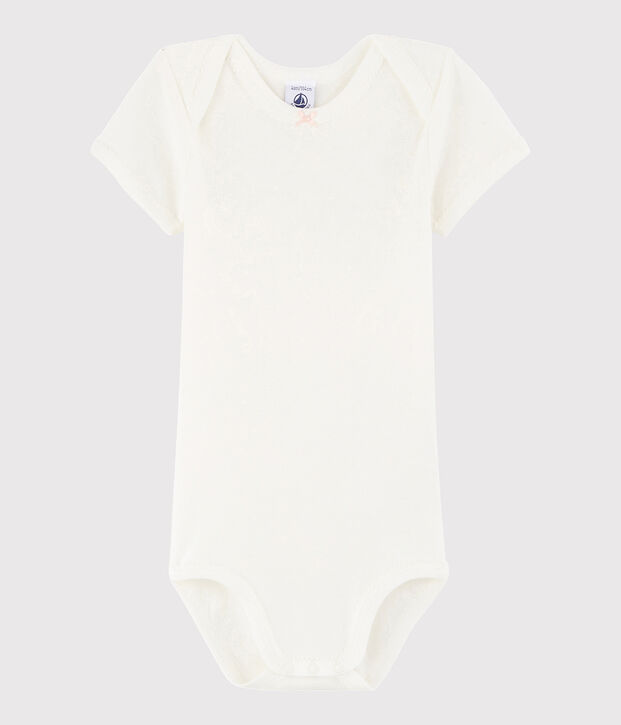 Kurz&auml;rmeliger Baby-Body M&auml;dchen weiss