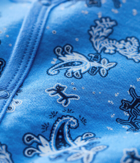 Baby-Strampler aus Bio-Baumwolle mit Bandanadruck blau BRASIER/weiss MULTICO