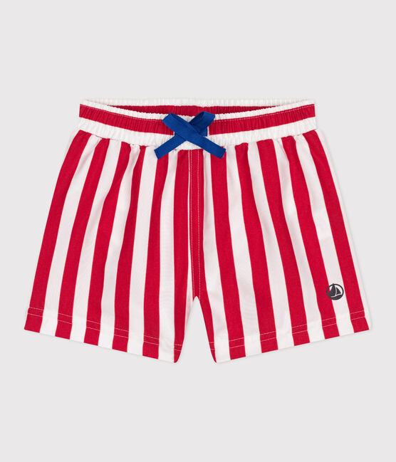 Baby-Badeshorts mit Streifenmuster rot MARSHMALLOW/ SPI