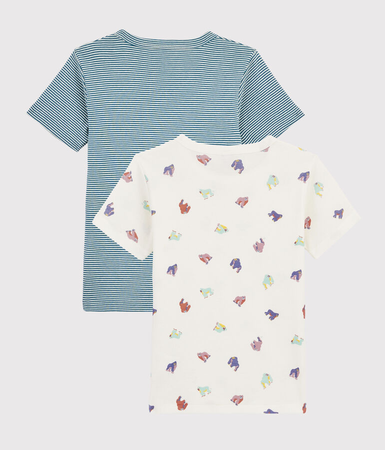 2er-Set kurz&auml;rmelige T-Shirts mit &Auml;ffchenmuster f&uuml;r Jungen vielfarbig